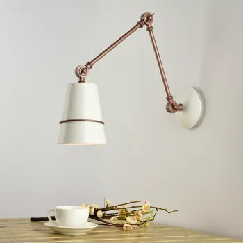 

Adjustable wall lamp bedroom LED bedsides lamp Metal white/black wall light reading lamps for living room study mx5071558