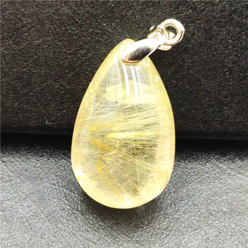 Natural Gold Rutilated Quartz Pendant (4)