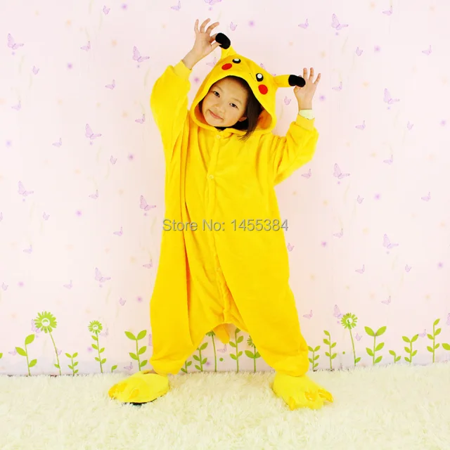 flannel anime pokemon pikachu romper halloween costume for kids pajamas christmas cosplay dress for children casual