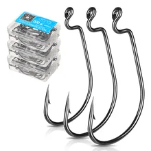 DONQL 20 шт./компл. широкая заводная рукоятка офсетная печать рыболовный крючок углерода Сталь рыболовный крючок для Мягкая приманка в виде червей 5/0#1,# басов колючий карп рыболовные крючки