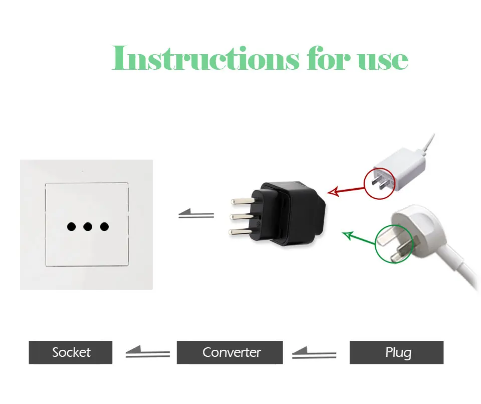 1PC New High Quality Universal UKUSEUAU to Italian 3pin Travel Plug Italy Milan Chile Converter Adapter Plug Adaptor Convert (4)