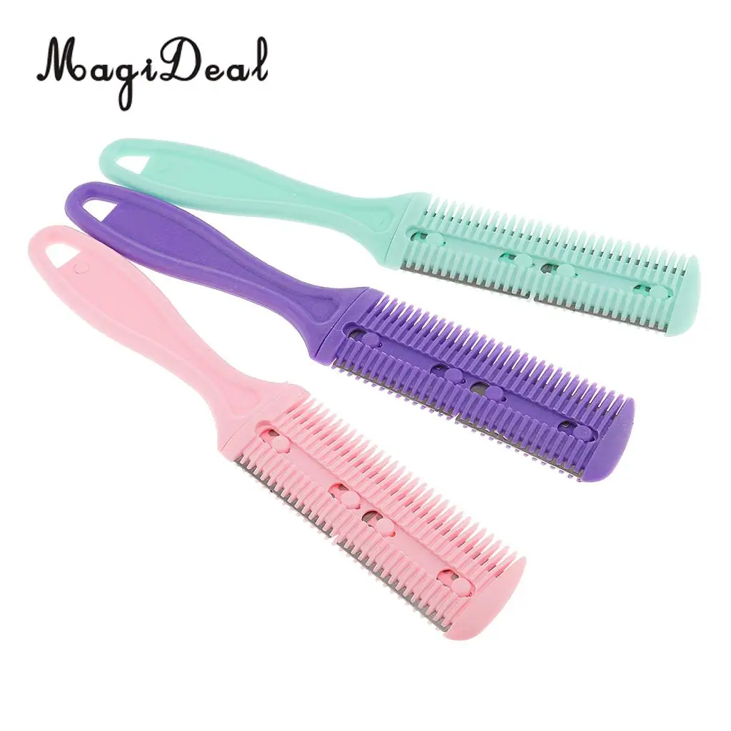 Hair Cutter Thinning Shaper Comb Razor Blades Trimmer Barber Remover Tool randomly Color High Quality stainless steel