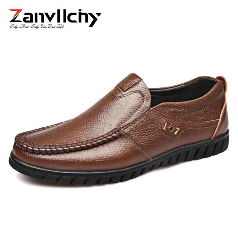 

100% Genuine Leather Mens Luxury Loafers High Quality Men's Genuine Leather Dress Flat Shoes Brand Moccasins Men Office Shoes