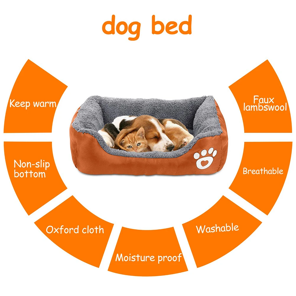 Мягкая флисовая кровать для собак, домашний коврик для кошек, водонепроницаемый и несильковый теплый диван, лежак для собак, кровати для щенков, питомник