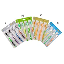 4 шт./компл. Двойной Ультра мягкий бамбуковый уголь Зубная щётка, нано-щетки для Уход за полостью рта, нано-антибактериальным Зубная щётка