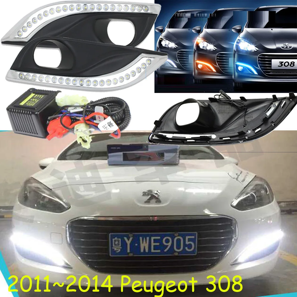 Светодиодный, 2011~ Peugeo 308 дневного света, Peugeo 308 противотуманных фар, Peugeo 308 все гольфкарты оснащены 408 4008 508 Raid RCZ, Peugeo 308 фонарь