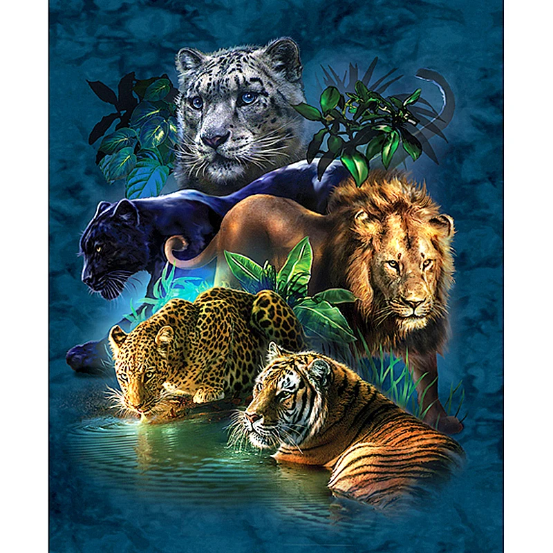5d-diy-diamante-pintura-diamante-pra-a-cheia-tigre-Le-o-Leopardo-3D-Bordado-Ponto-Cruz - 