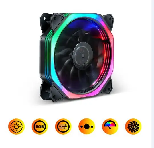 EastVita PC вентилятор 12 В 12 см охлаждения Cooler со светодиодный подсветкой для компьютера Silent вентилятор игровая подставка