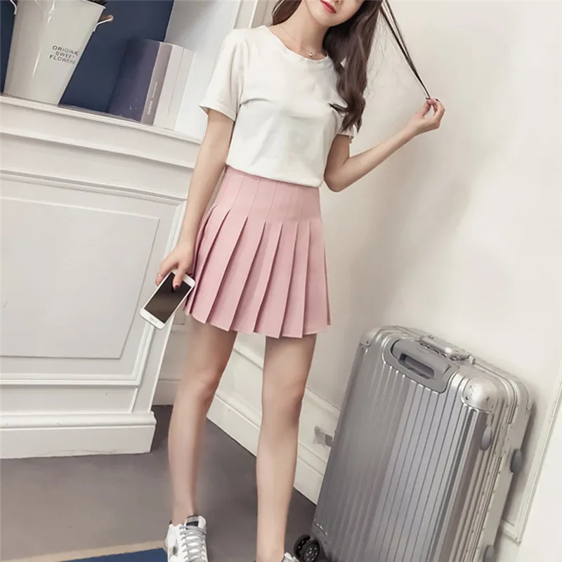 Cute High Waist Skirt Harajuku Mini School Girls Uniform Skirts Preppy