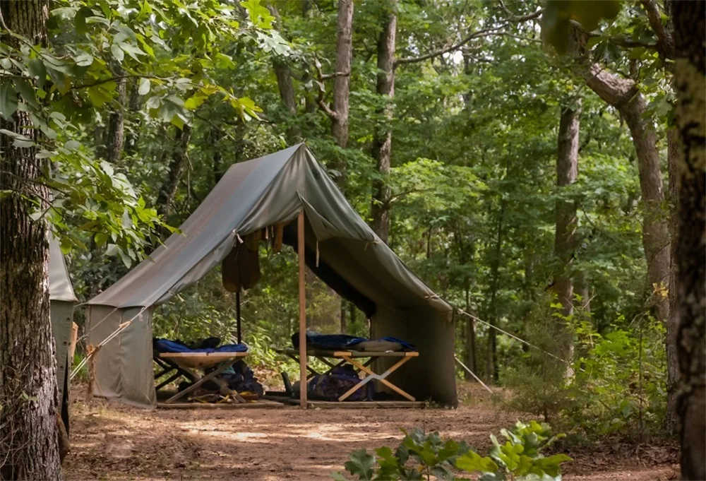 

Laeacco Ourdoor Old Forest Trees Camp Tent Scene Photographic Backgrounds Customized Photography Backdrops For Photo Studio