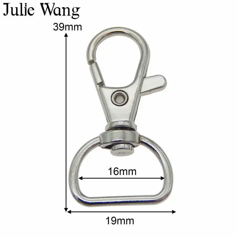 Julie Wang, 10 шт., поворотный брелок для ключей с омарами, брелок для ключей, застежка, зажимы, крюк, рюкзак, сумка, триггер, пряжка, аксессуары для изготовления ювелирных изделий