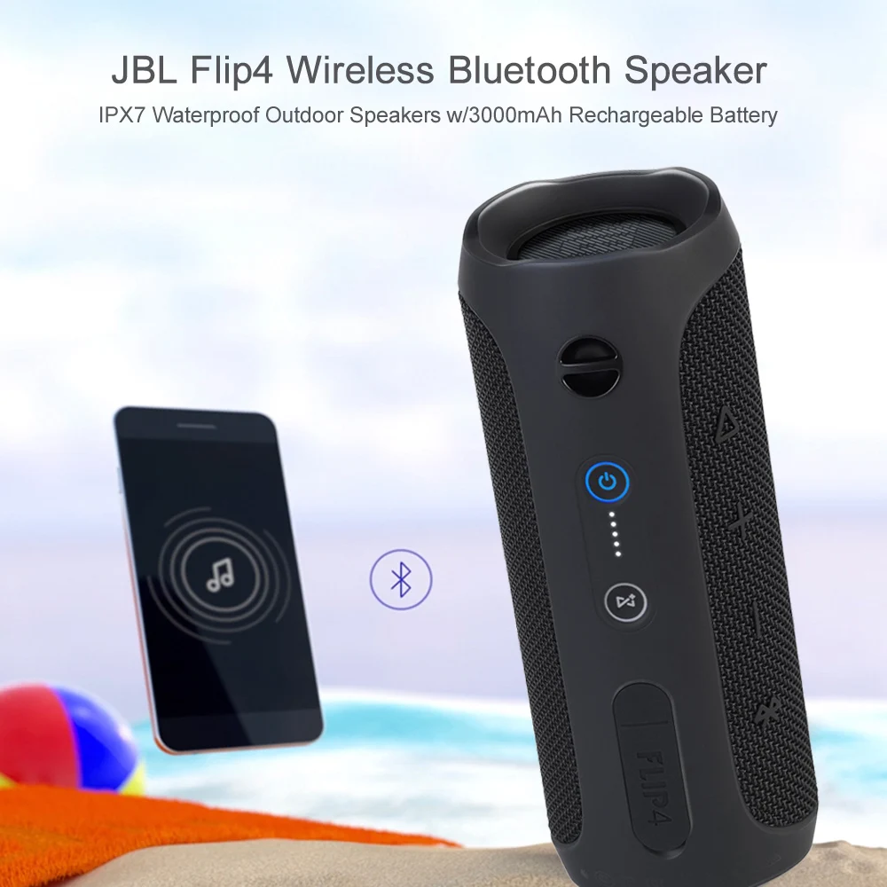 JBL Flip4 беспроводной портативный Bluetooth динамик IPX7 водонепроницаемый небольшой открытый динамик s w/3000 мАч перезаряжаемый аккумулятор микрофон