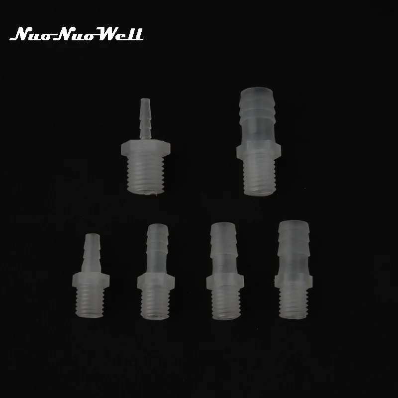 

5pcs NuoNuoWell Food Grade M12 M14 M16 Male Thread to 4mm~14mm Hose Straight Connector Aquarium Fittings Air Pump Pipe Adapter
