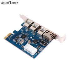 USB 3.0 PCI-E 3 Port External + Gigabit Network Interface High Speed Transmission Expansion PCI Sata Card