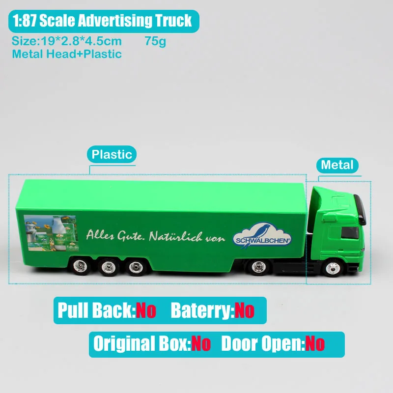 1/87 Scale Mini Small Germany Advertising AD Media container Cargo trailer tow Truck Diecasts& Toy Vehicles model Cars souvenir