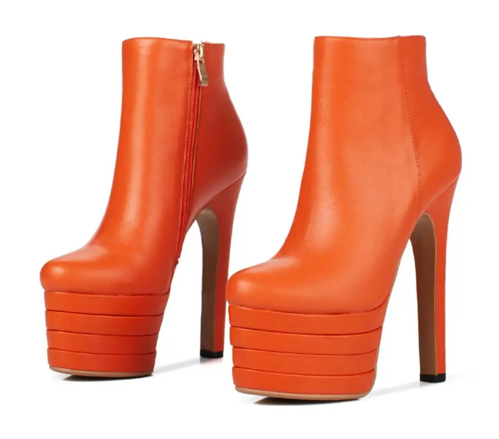 

Spring and autumn fashion fine leather new waterproof platform high heels women's boots