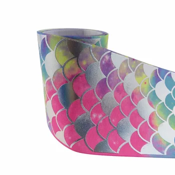 

3inch 75mm ,silver foil mermaid scale printed with heat transfer ribbon , 100 yards , shipping free
