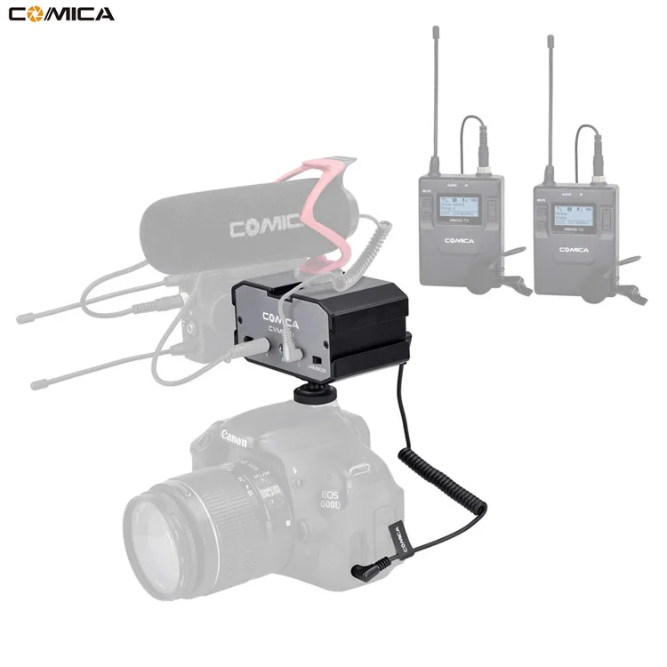 Comica CVM-AX1 моно стерео аудио адаптер смесителя микрофон для DSLR Canon EOS T6 Nikon D3300 ual усилитель каналов 3,5 мм разъем