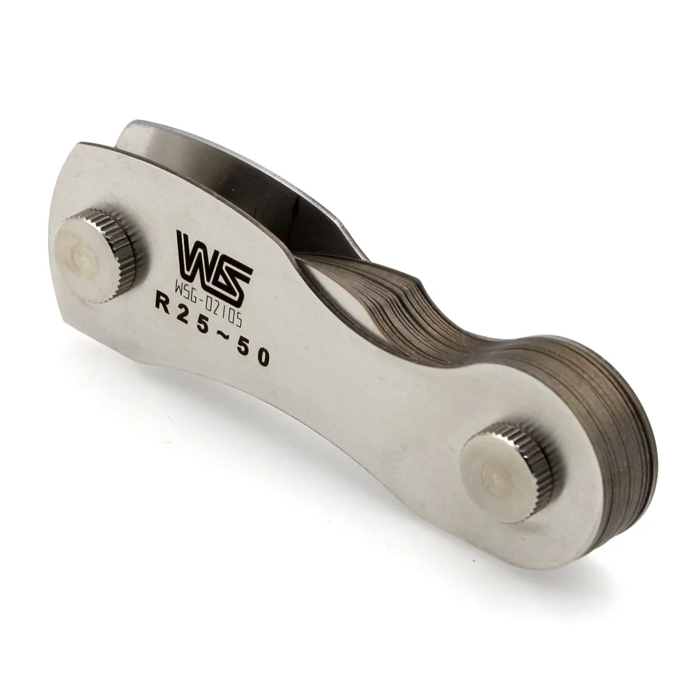 20 Blades Radius gage gauge R25 50mm set Stainless Steel laser engraved