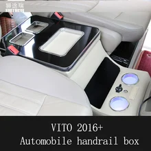 SHITURUI для Benz vito W447+ mvp Авто Стайлинг Аксессуары автомобильный подлокотник коробка из орехового ореха центральный магазин содержимое коробка для хранения USB