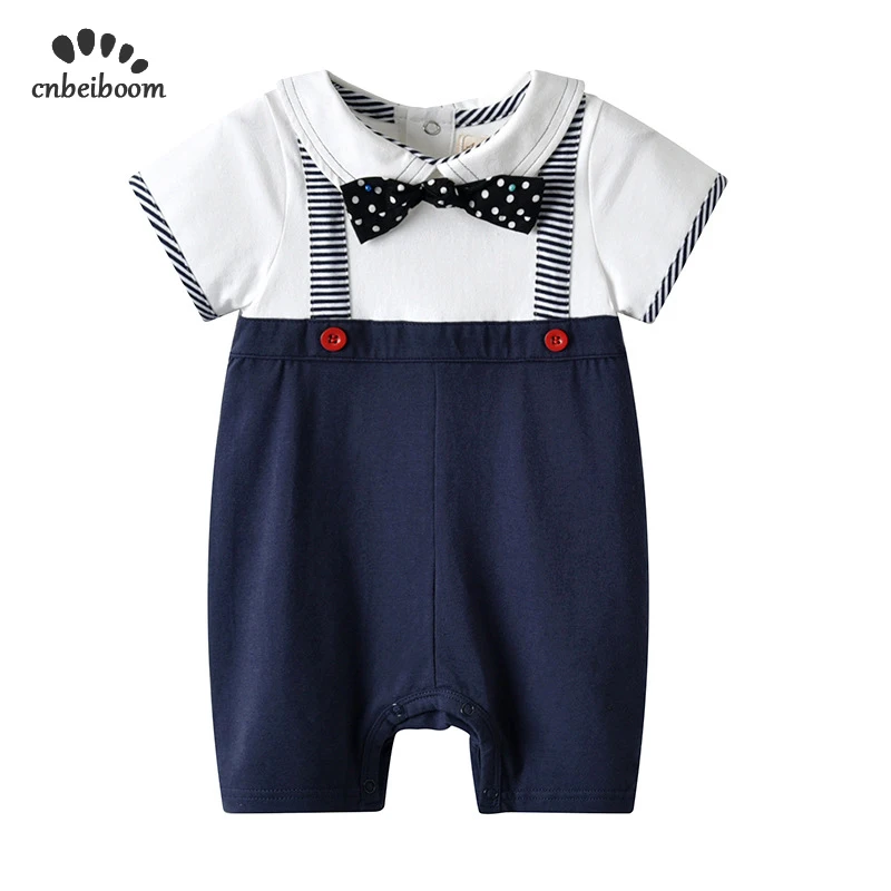 Baby Toddler Boys girls rompers Suit 2019 Summer clothes white blue