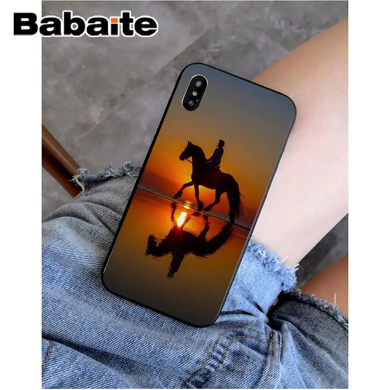 Babaite с принтом животного, лошади DIY Роскошный Высокий протектор на конце чехол для Apple iPhone 8 7 6 6S Plus X XS MAX 5 5S SE XR мобильных телефонов - Цвет: A2