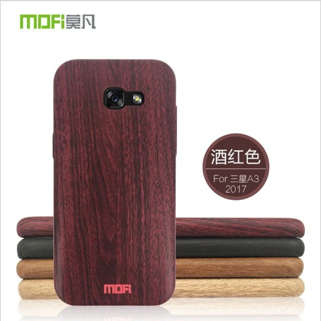 Mofi деревянный ящик для samsung Galaxy A3 A5 обложка чехол для samsung Galaxy A7 A720 чехол для телефона в виде ракушки - Цвет: Red Wine
