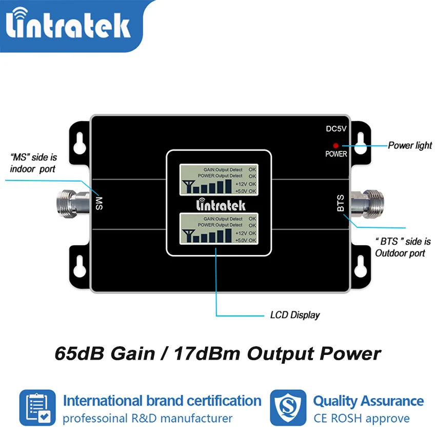 Lintratek 2G GSM CDMA 850 3G 2100 mhz WCDMA UMTS 2100 MHz مزدوجة الفرقة هاتف محمول إشارة الداعم تحسين مكرر عدة مكبر الصوت #8