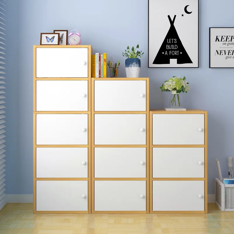Multi Layer Wooden Bookcase Wall Storage Shelf Creative Modern