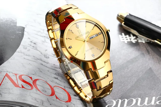 Reloj Hombre новые модные брендовые классические часы кварцевые часы Для мужчин Роскошные Super Slim Нержавеющая сталь двойной календарь часы relogio - Цвет: gold
