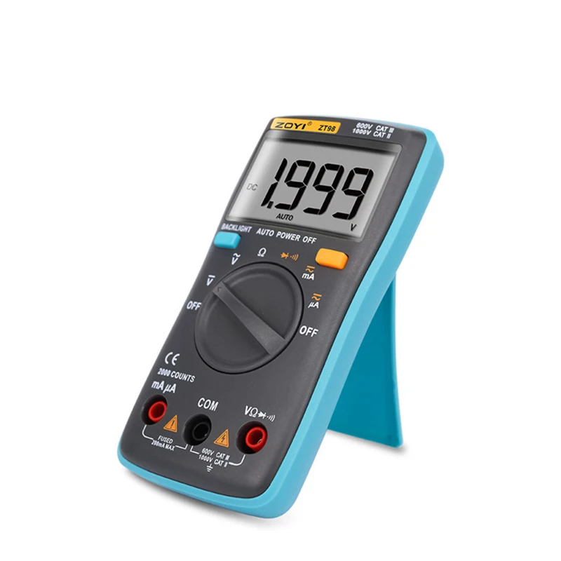 

High Quality Digtal Display Multimeter Easy Use Backlight Screen Durable Electrician Voltmeter Voltage Measuring Tool