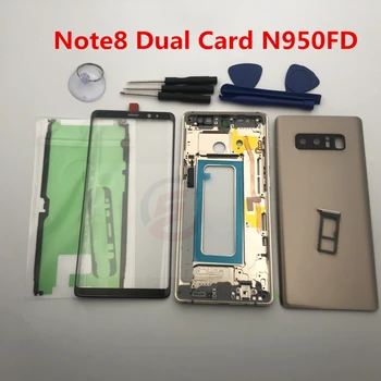 

Full Housing Cover Case Middle Frame Bezel Battery Cover Door + Front Glass Lens For Samsung Galaxy Note 8 N950 N950FD