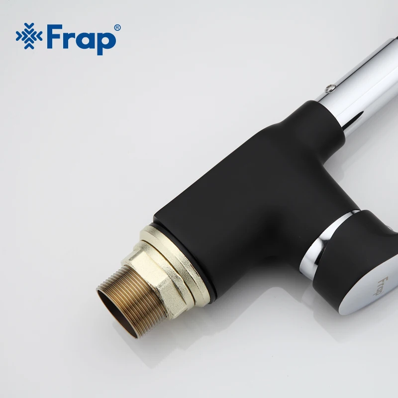  Frap Business Style Black Silica Gel Nose Any Direction Kitchen Faucet Cold and Hot Water Mixer Tor - 32831135344
