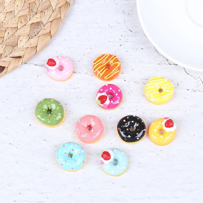 

10pcs /lot Resin Slime Charms Mixed Candy Donut Beads Slime Bead Making Supplies with Drawstring Pouch for DIY Crafts Scrapbooki