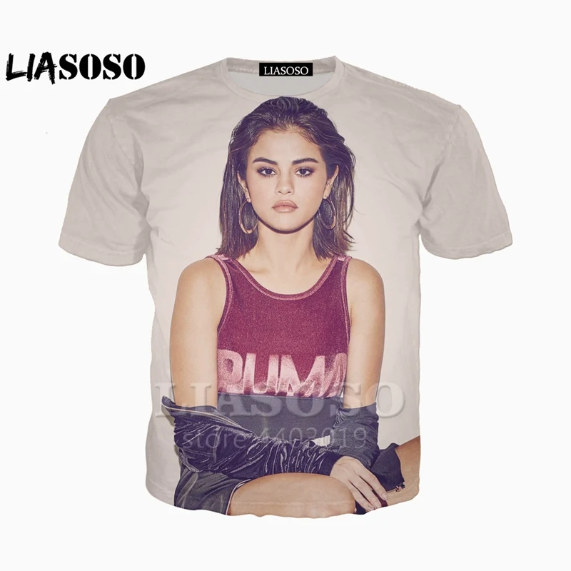 Liasoso New Singer Selena Gomez Tees 3d Print Man Women T Shirt Hoodie Sweatshirt Streetwear