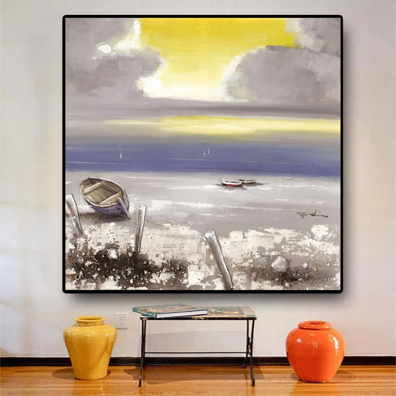 

Wall Pop Art Modular Cuadros Pictures Poster Canvas Sailboat Beach Seascape House Painting Prints Home Decor Restaurant no frame