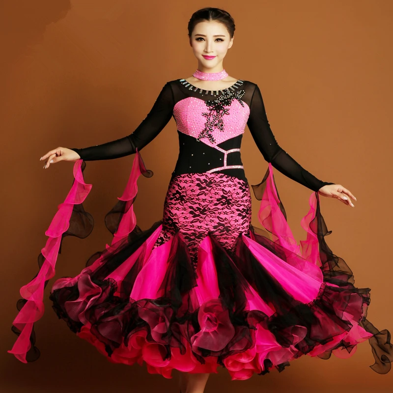 New Luxurious Adult Modern Dance Performance Dress Tango Waltz Fox Trot Ballroom 