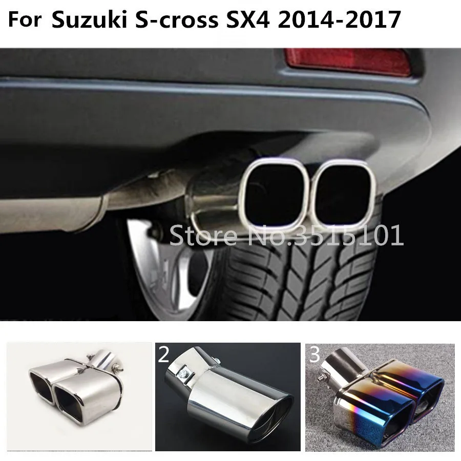 

Car Cover Styling Muffler End Tail Pipe Dedicate outlet Exhaust 1pcs For Suzuki S-cross scross SX4 2014 2015 2016 2017