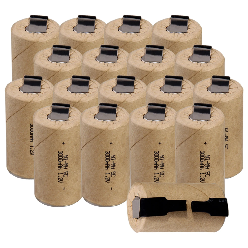 

Lowest price 18 piece SC battery 1.2v batteries rechargeable 3000mAh nimh battery for power tools akkumulator