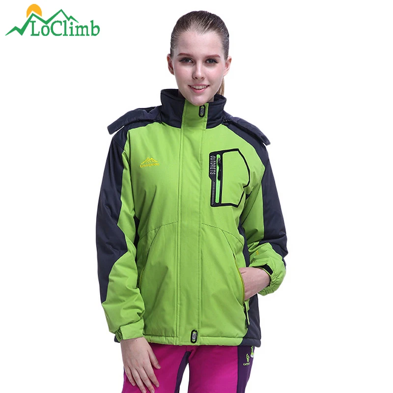 LoClimb Thick Fleece Winter Hiking Jackets Women Waterproof Windproof
