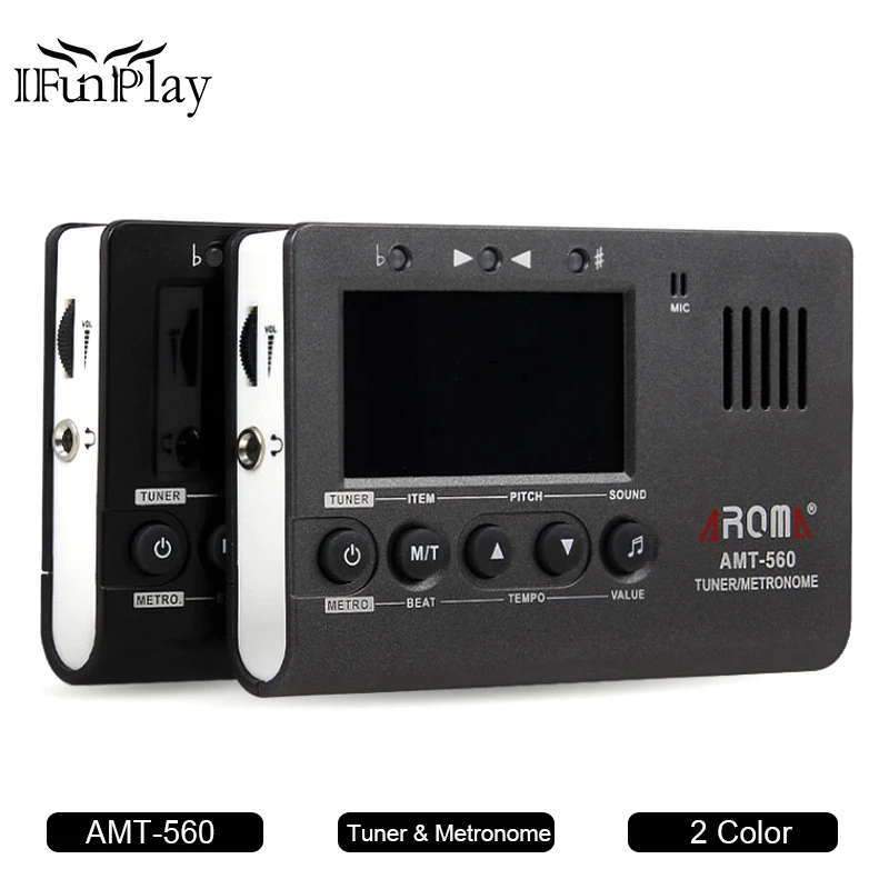 Aroma AMT 560 Guitar Tuner Electric Tuner Metronome Built in Mic with
