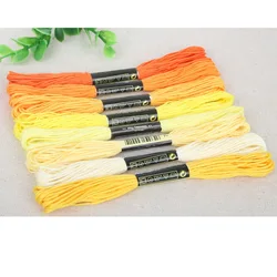 Vibrant Multicolor Embroidery Thread Floss Kit - 8-Piece Set for DIY Sewing and Cross Stitch Projects (Yellow)