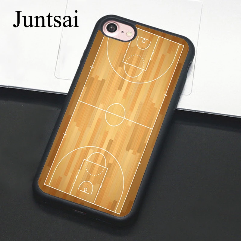Juntsai Basketball Court Phone Case For Apple iPhone 8 7 Plus 6 6s 5 5s SE Hard PC+TPU Cases