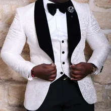 Traje de novio para hombre, chaqueta + pantalón + corbata + chaleco, traje de boda, nuevo, chal de solapa, rojo/Blanco/negro