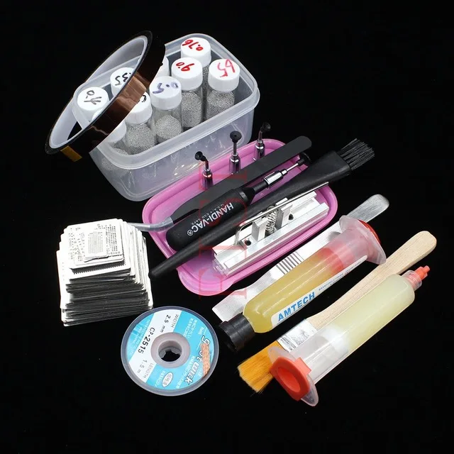 

433pcs BGA Reballing Rework Directly Heat Stencils Template Paste Solder Balls Reballing Station kit For SMT Rework