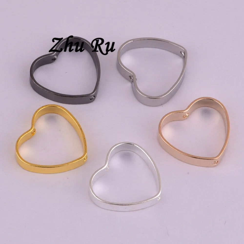 20pcs ZHU RU 13*14mm True love symbol Heart Shape In the hole Charm Pendants DIY Valentine's Day present embellishments Pendant |