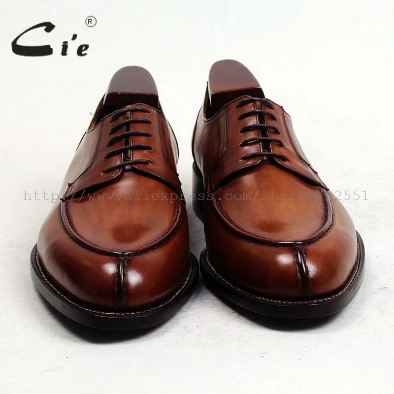 Мужские туфли Дерби на шнуровке из натуральной телячьей кожи|shoes brown|shoes free shippingshoe