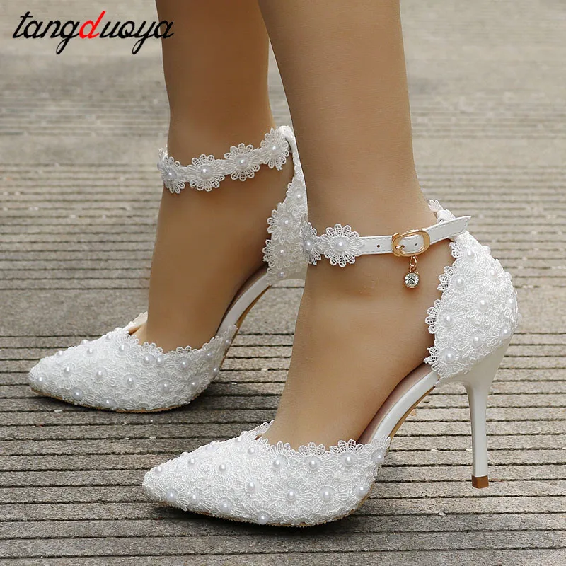 pumps women shoes ankle strap rhinestone high heels shoes women wedding shoes lace flowers high heel stiletto pumps shoes white pumps women shoes ankle strap rhinestone high heels shoes women wedding shoes lace flowers high heel stiletto pumps shoes white