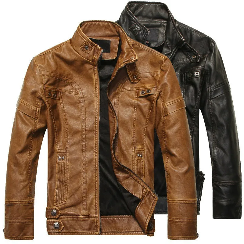 Осенняя мужская мотоциклетная кожаная куртка, Мужская кожаная куртка, jaqueta de couro masculina, мужские кожаные куртки, пальто