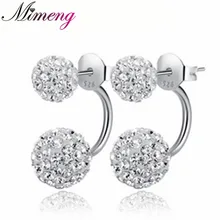 100% 925 Joyas de Plata Llena de Flash de Piedra Pendientes de Plata Esterlina Stud Pendientes de Regalo de Navidad Envío Gratis